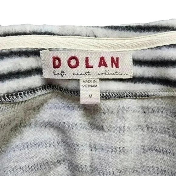 DOLAN by Anthropologie Moto Jacket  Brushed Fleece Grey White Stripe Women's Med - Picture 7 of 11